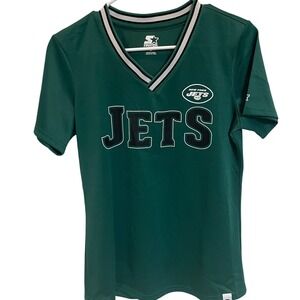 New York Jets Starter NFL Green V-Neck‎ T-Shirt Women's Size M